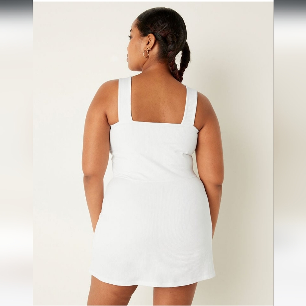 Pink Ribbed Square Neck Active Dress - Picture 7 of 10